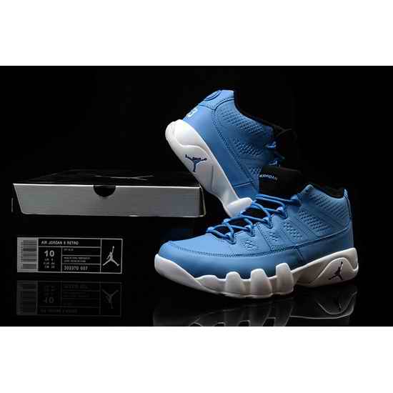 Air Jordan 9 Classic Low Men Shoes Light Blue White